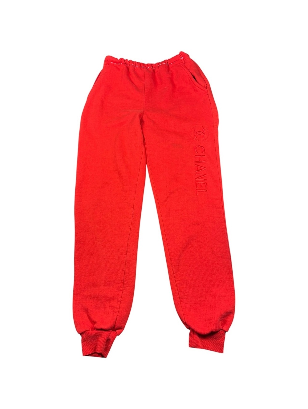 90s CC Logo Embroidered Red Sweatpants